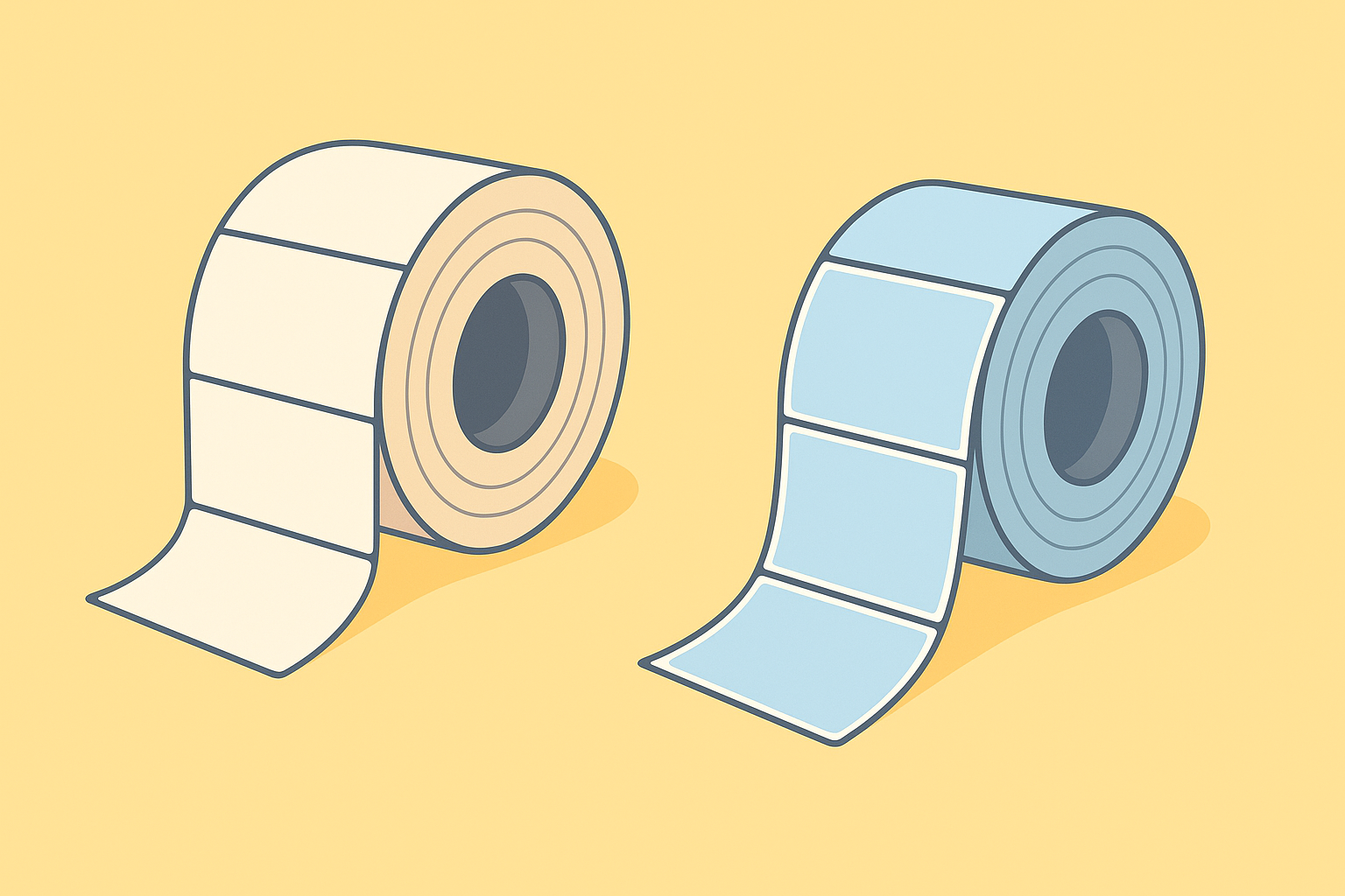 Papel térmico top-coated vs etiquetas de plástico (PP/PE/PET)