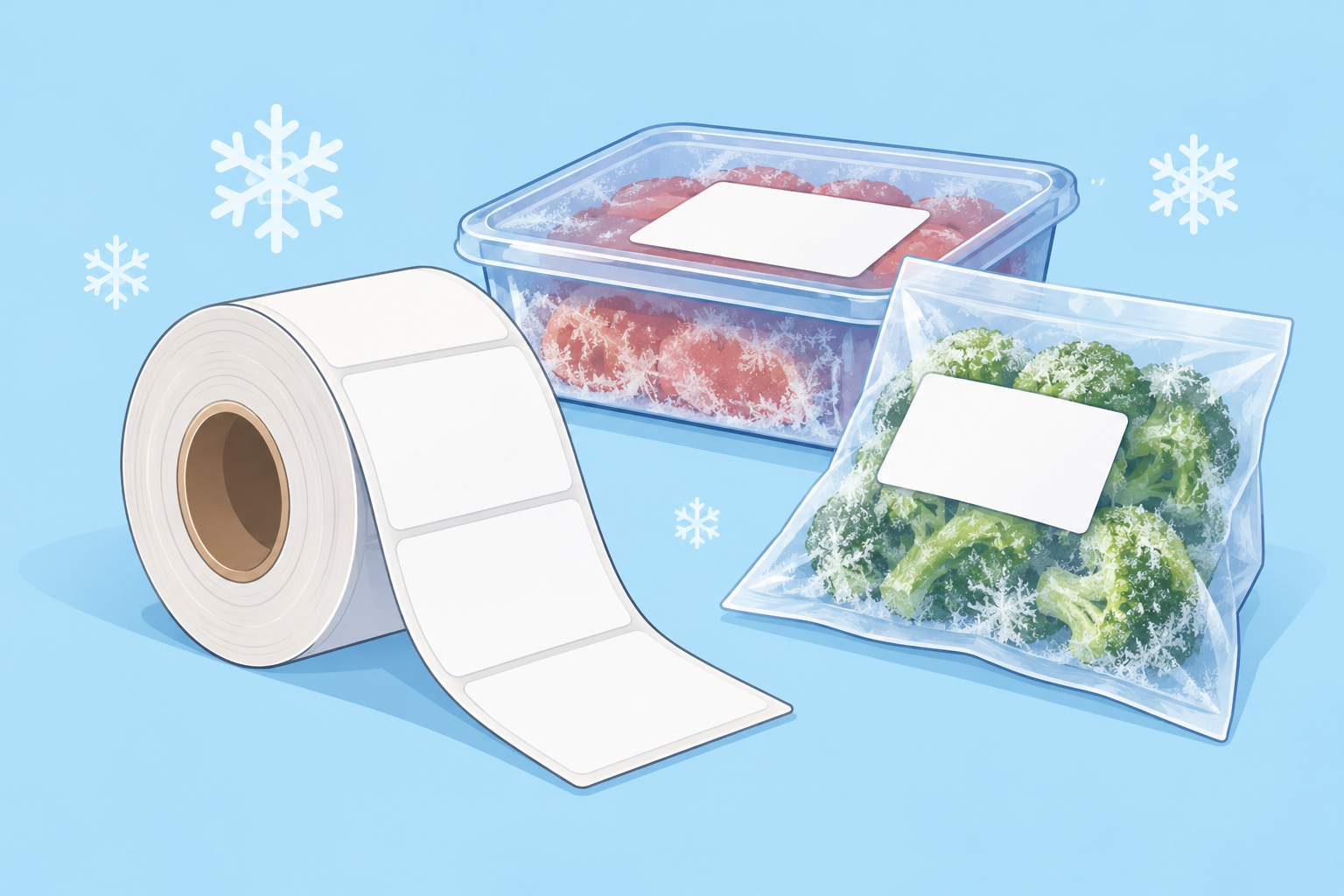 Etiquetas para congelador: ficam coladas até -20°C