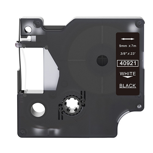 Dymo 40921 fita de rotulagem compatível branco sobre preto 9mm
