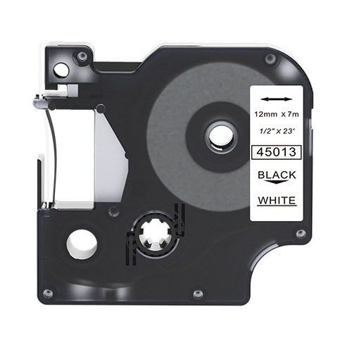 Dymo 45013 fita de rotulagem compatível preto sobre branco 12mm