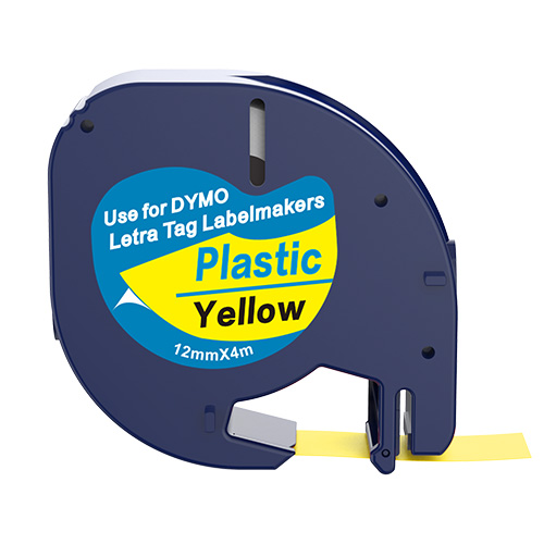 Dymo 91202 fita de rotulagem compatível preto sobre amarelo 12mm