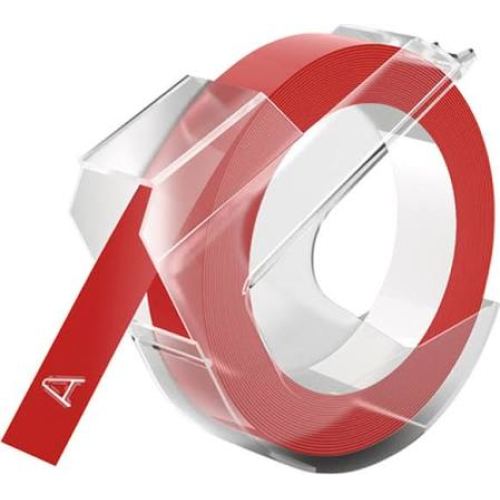 Dymo S0898150 fita de rotulagem compatível branco sobre vermelho 9mm