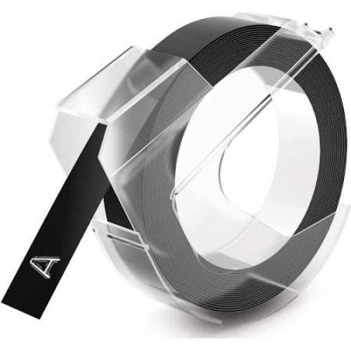Dymo S0898130 fita de rotulagem compatível branco sobre preto 9mm