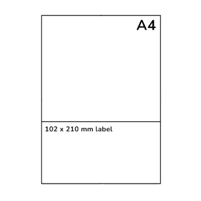 Guia de remessa / etiqueta de devolução com etiqueta de envio 102 x 210 mm