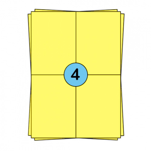 A4 folhas de etiquetas 104 x 148 mm,, amarelo, 400 etiquetas