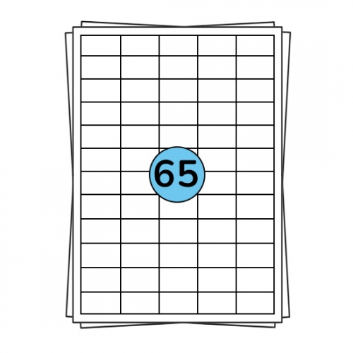 A4 folhas de etiquetas 38 x 21 mm, 6.500 etiquetas