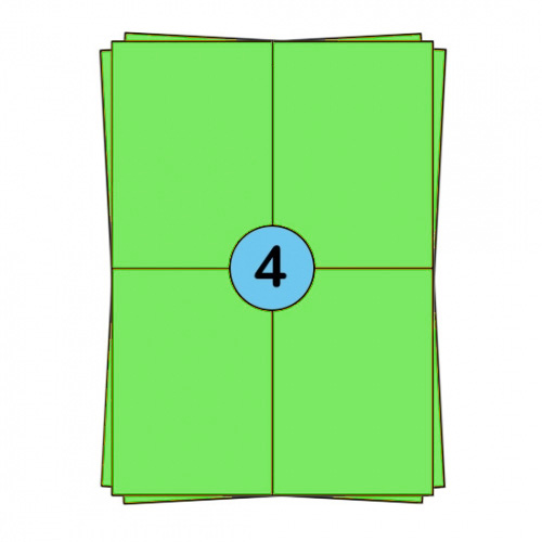 A4 folhas de etiquetas 104 x 148 mm,, verde, 400 etiquetas
