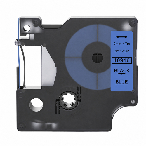 Dymo 40916 fita de rotulagem compatível preto sobre azul 9mm