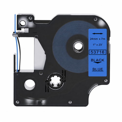 Dymo 53716 fita de rotulagem compatível preto sobre azul 24mm