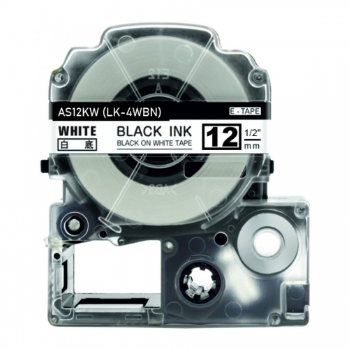 Epson LK-4WBN fita de rotulagem compatível preto sobre branco 12mm
